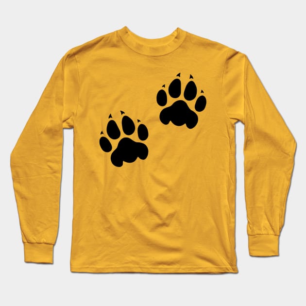 Lion Paw Prints Long Sleeve T-Shirt by Lady Lilac